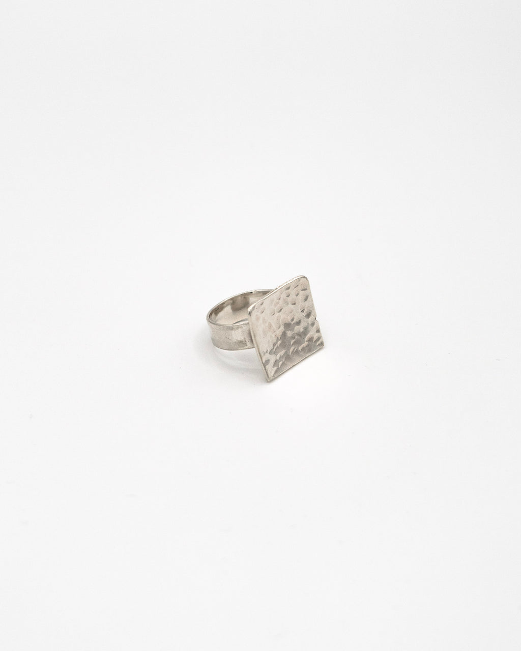 Hammered finish square ring