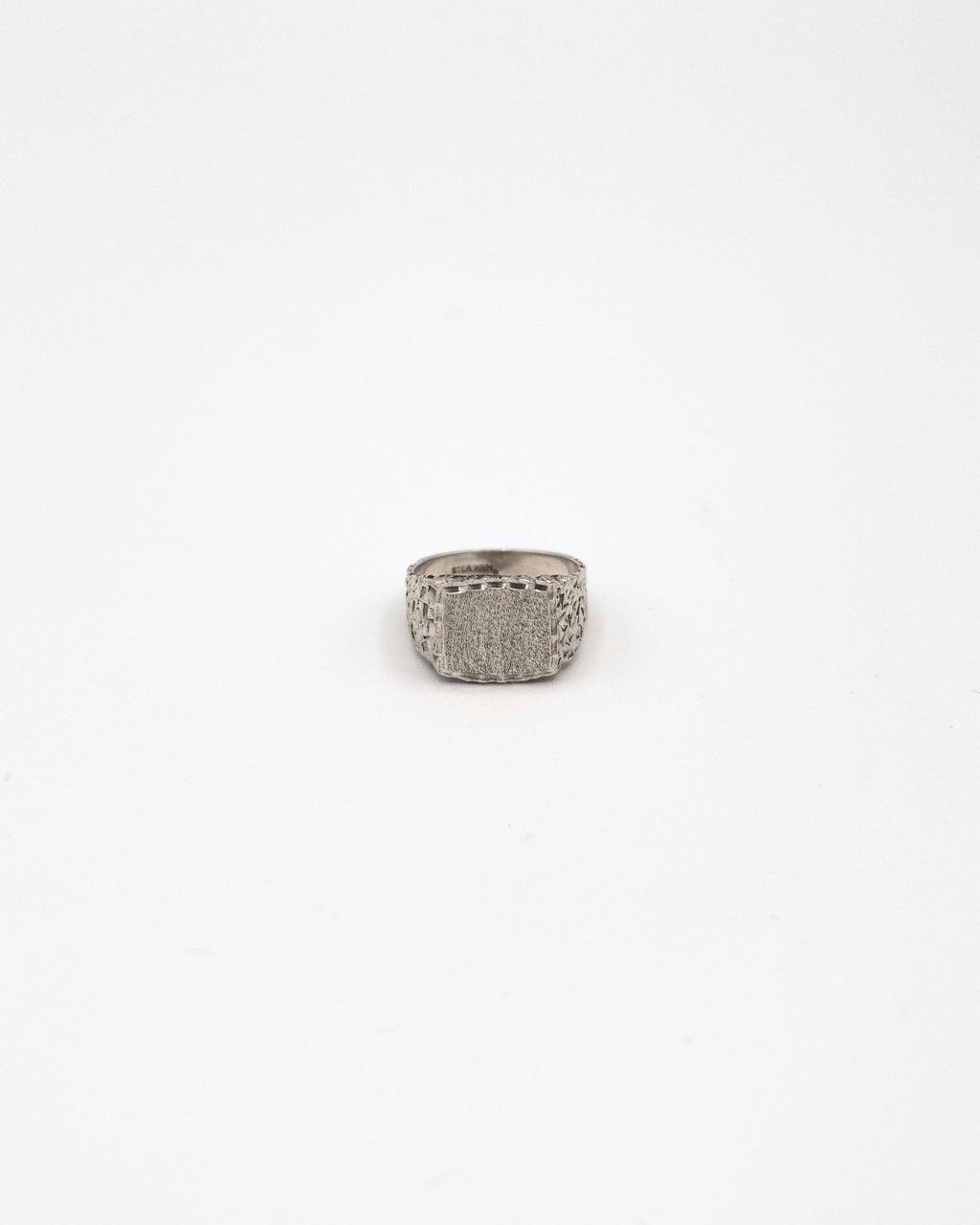 Signet ring with hammered finish