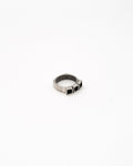 Band ring with three hollow squares