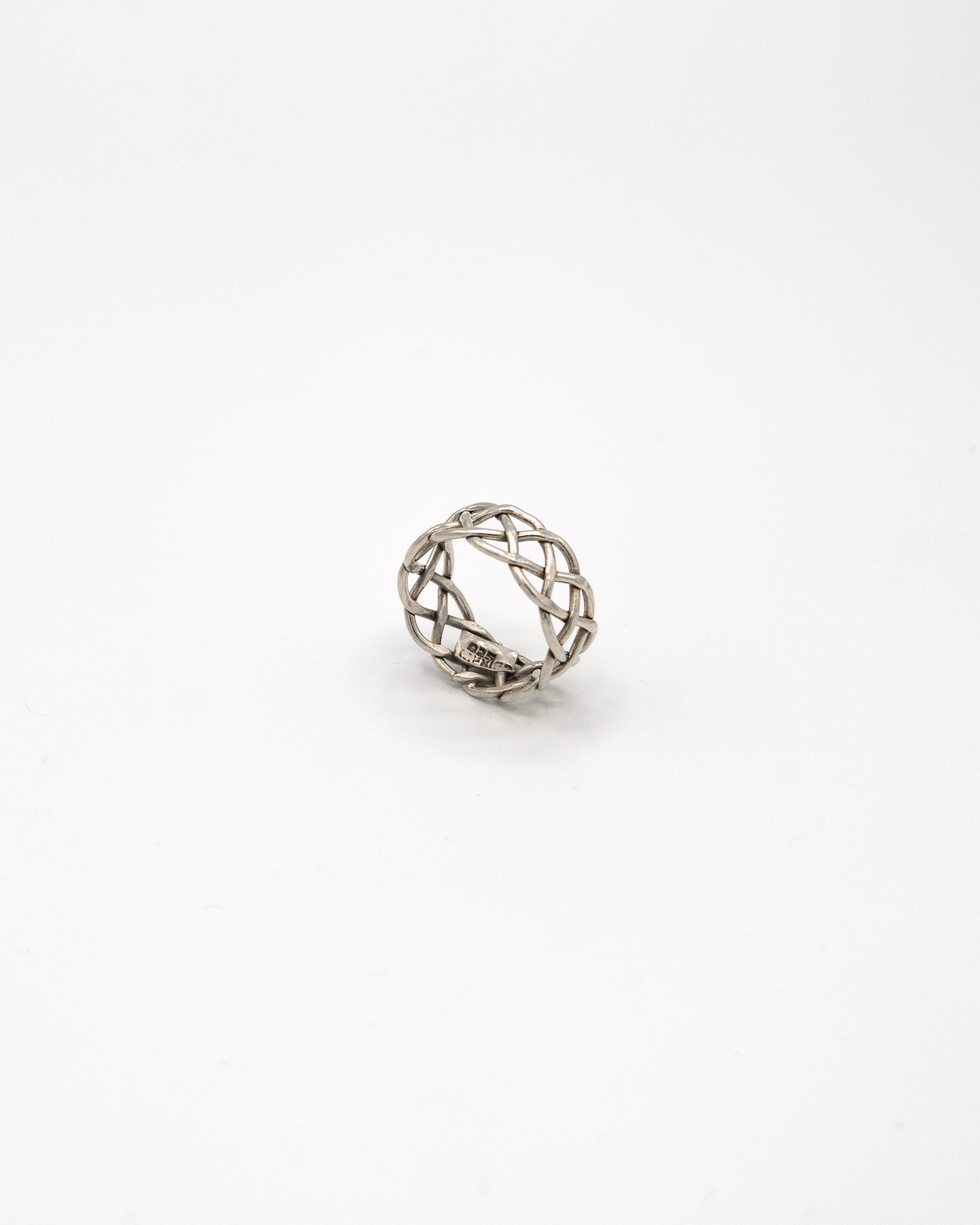 Thick tribal weave band ring
