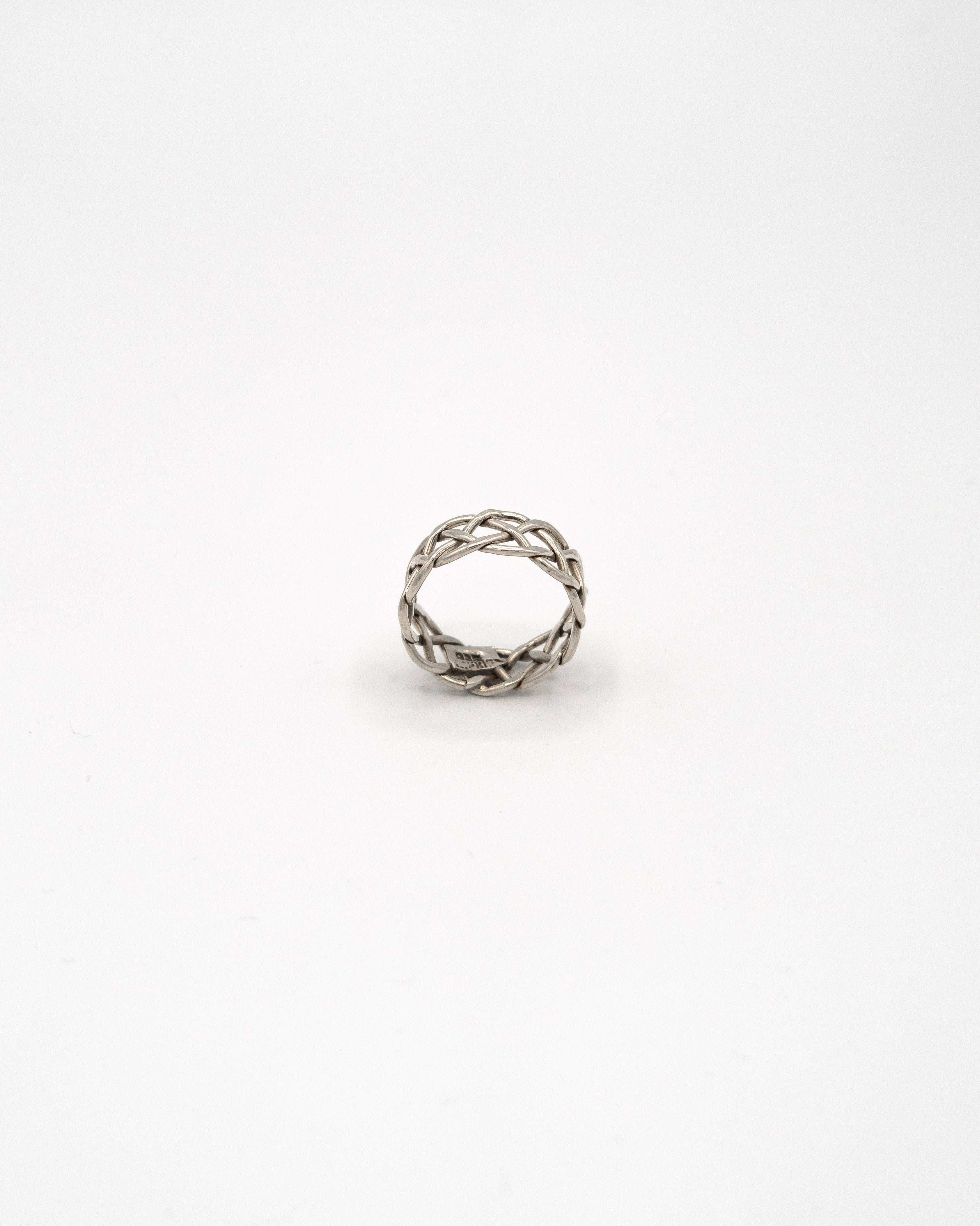 Thick tribal weave band ring