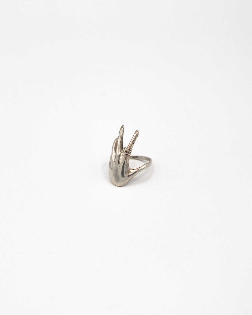 Sterling silver open hand ring
