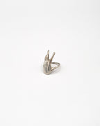 Sterling silver open hand ring