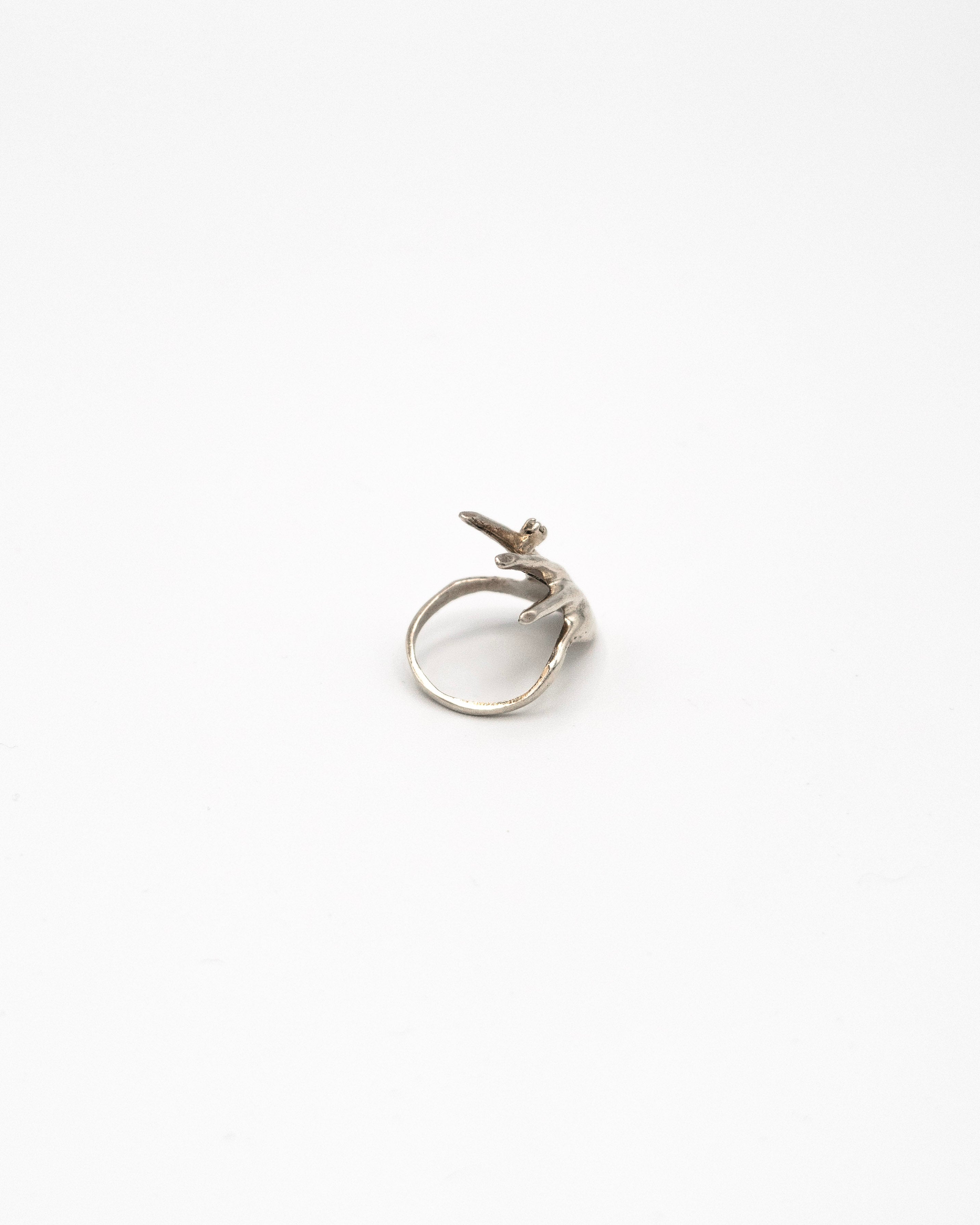 Sterling silver open hand ring