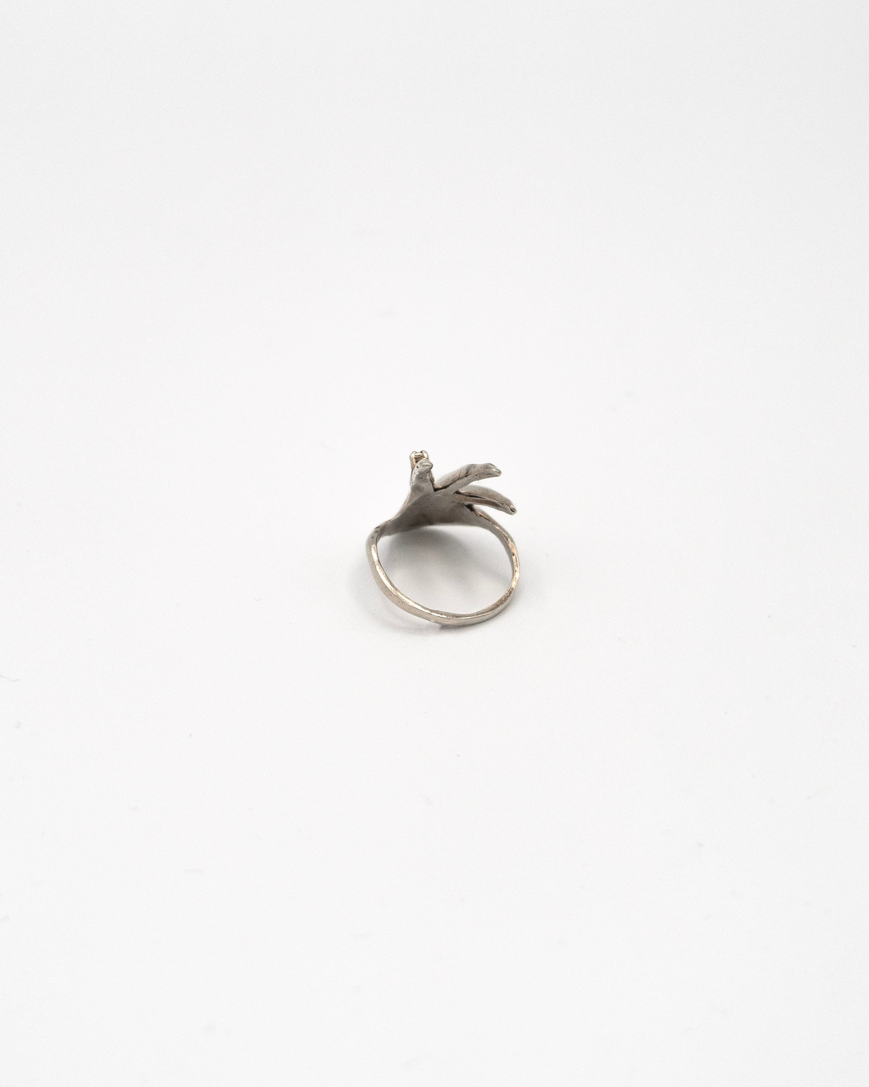 Sterling silver open hand ring