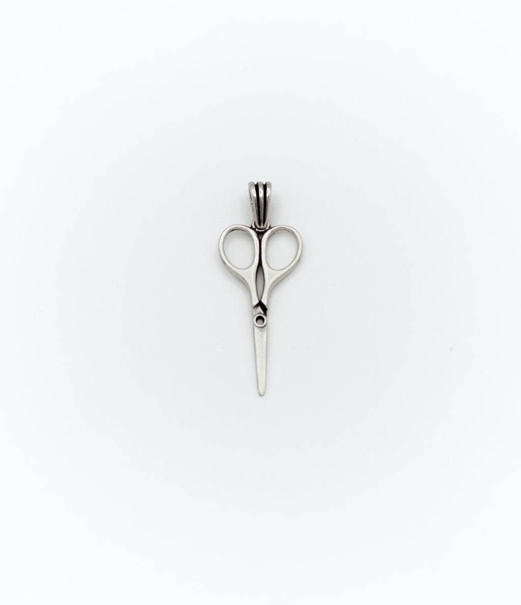 Sterling silver scissor pendant