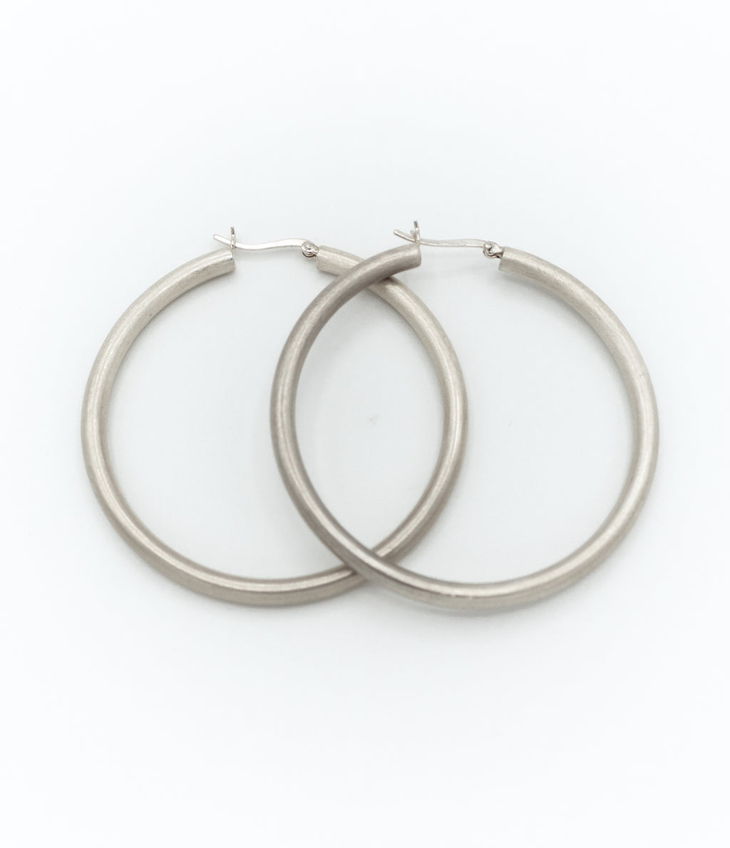 Thick hoop earrings