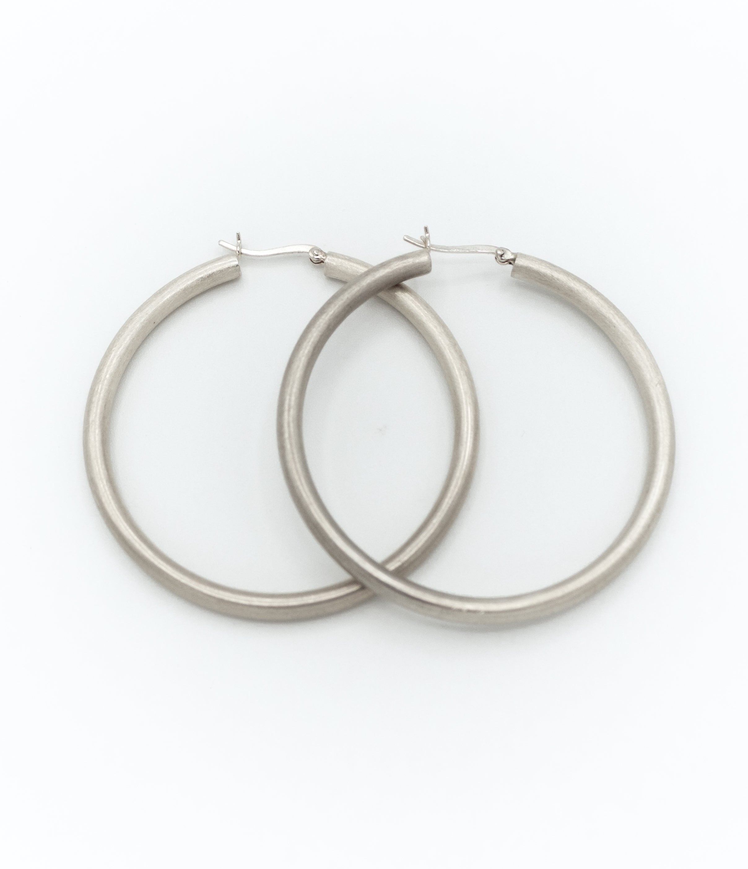 Thick hoop earrings
