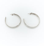 Wide flat open hoop earrings
