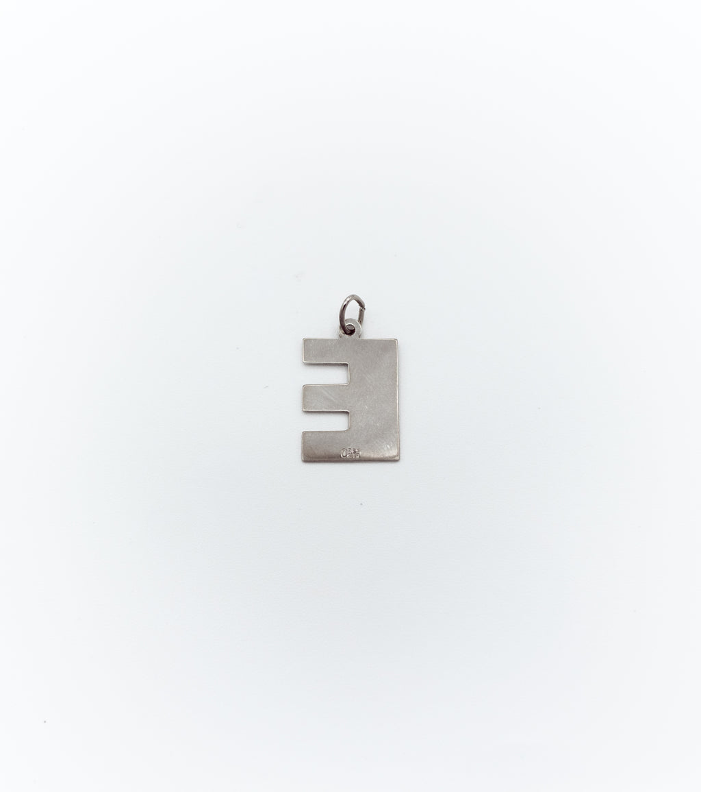 Textured letter ‘’E’’ pendant
