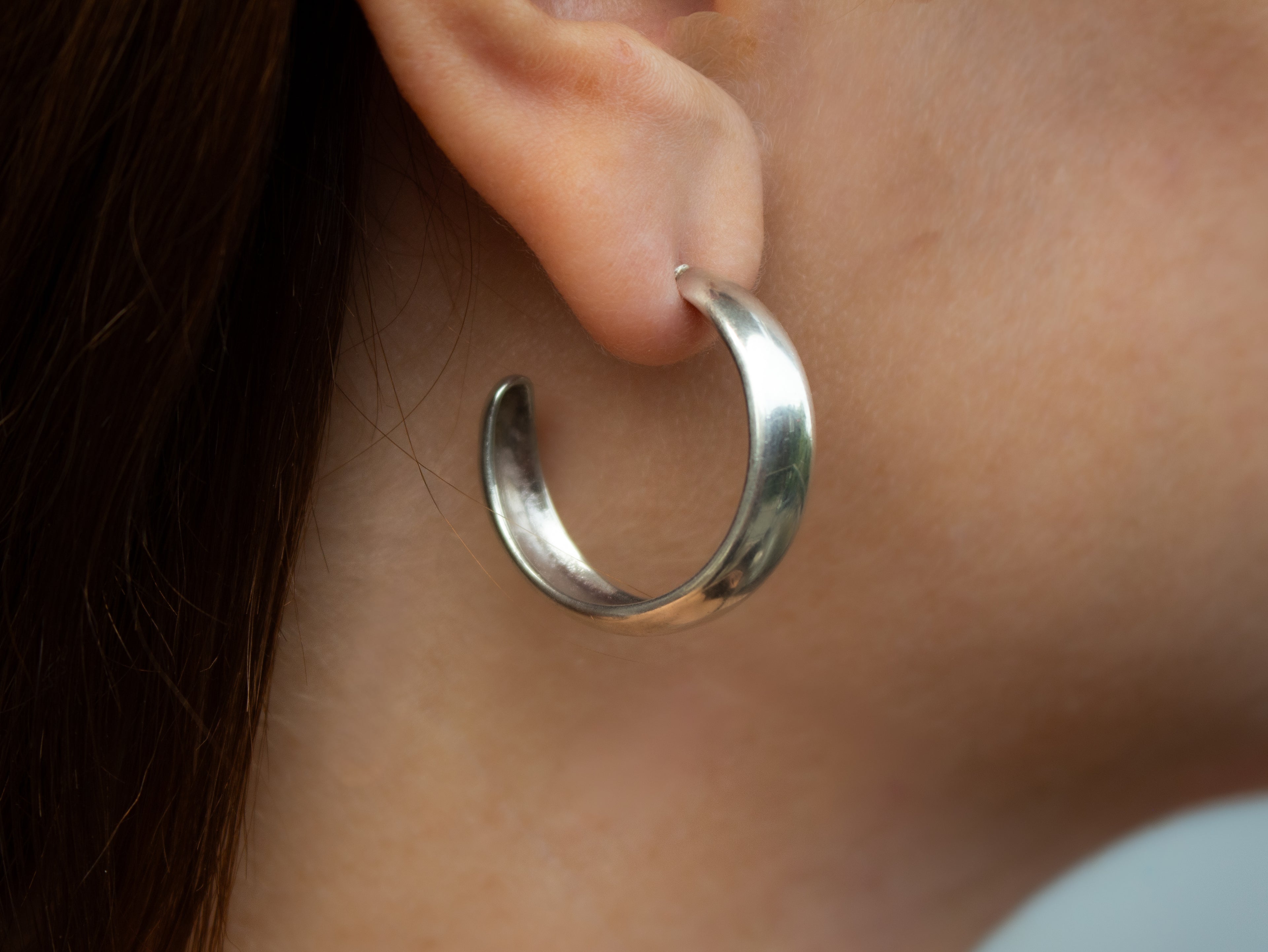Small open hoop earrings