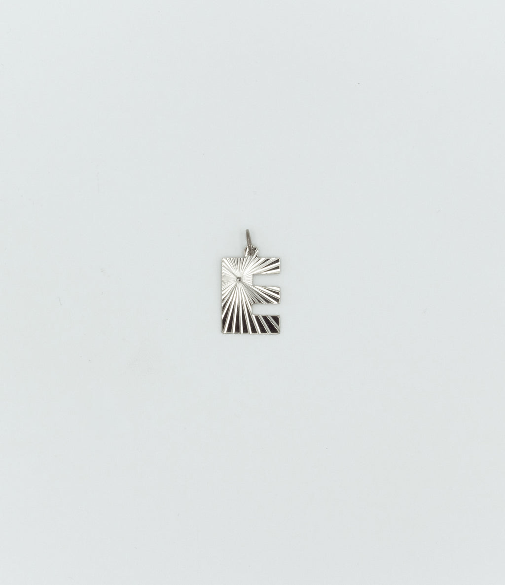 Textured letter ‘’E’’ pendant
