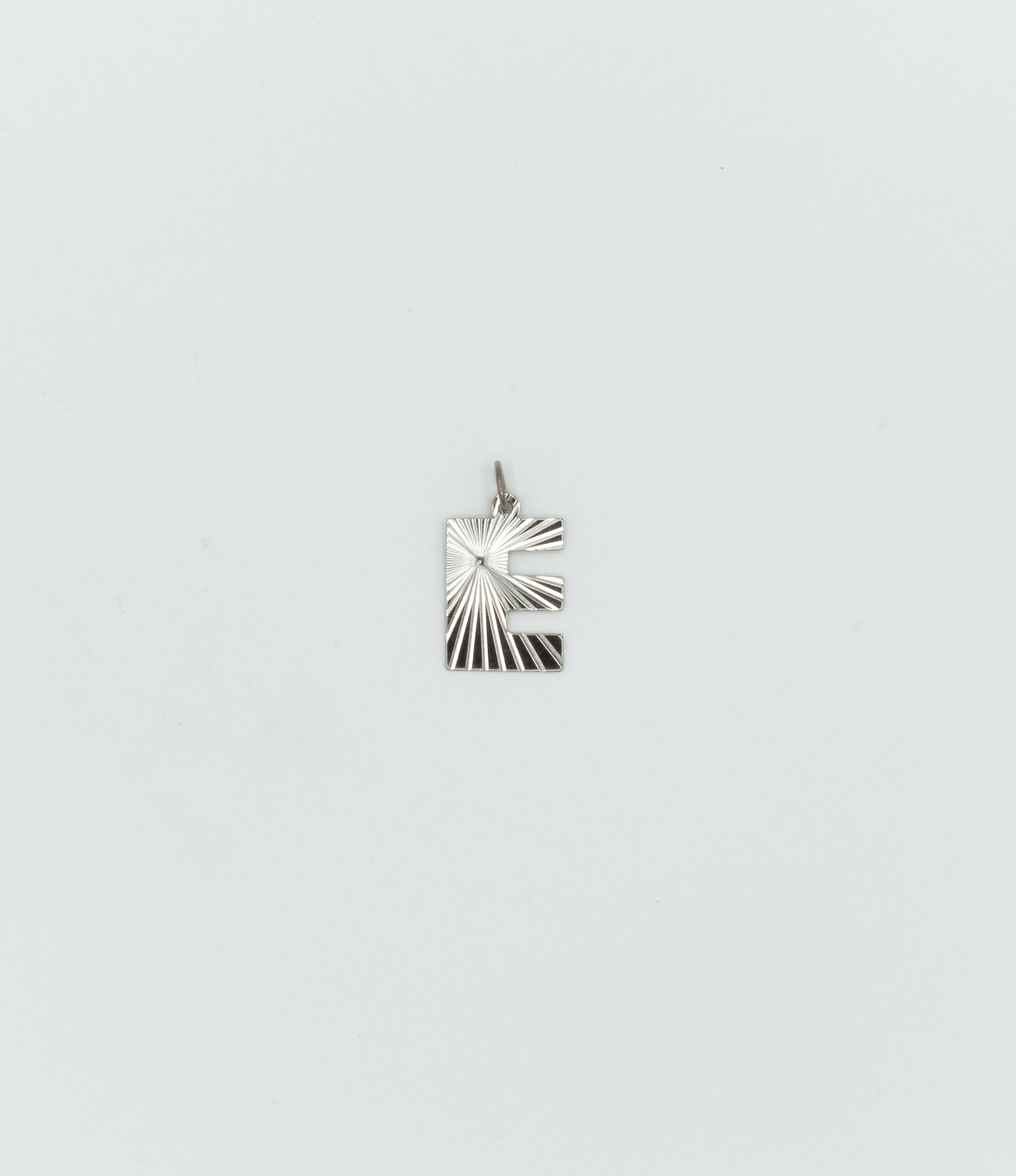 Textured letter ‘’E’’ pendant