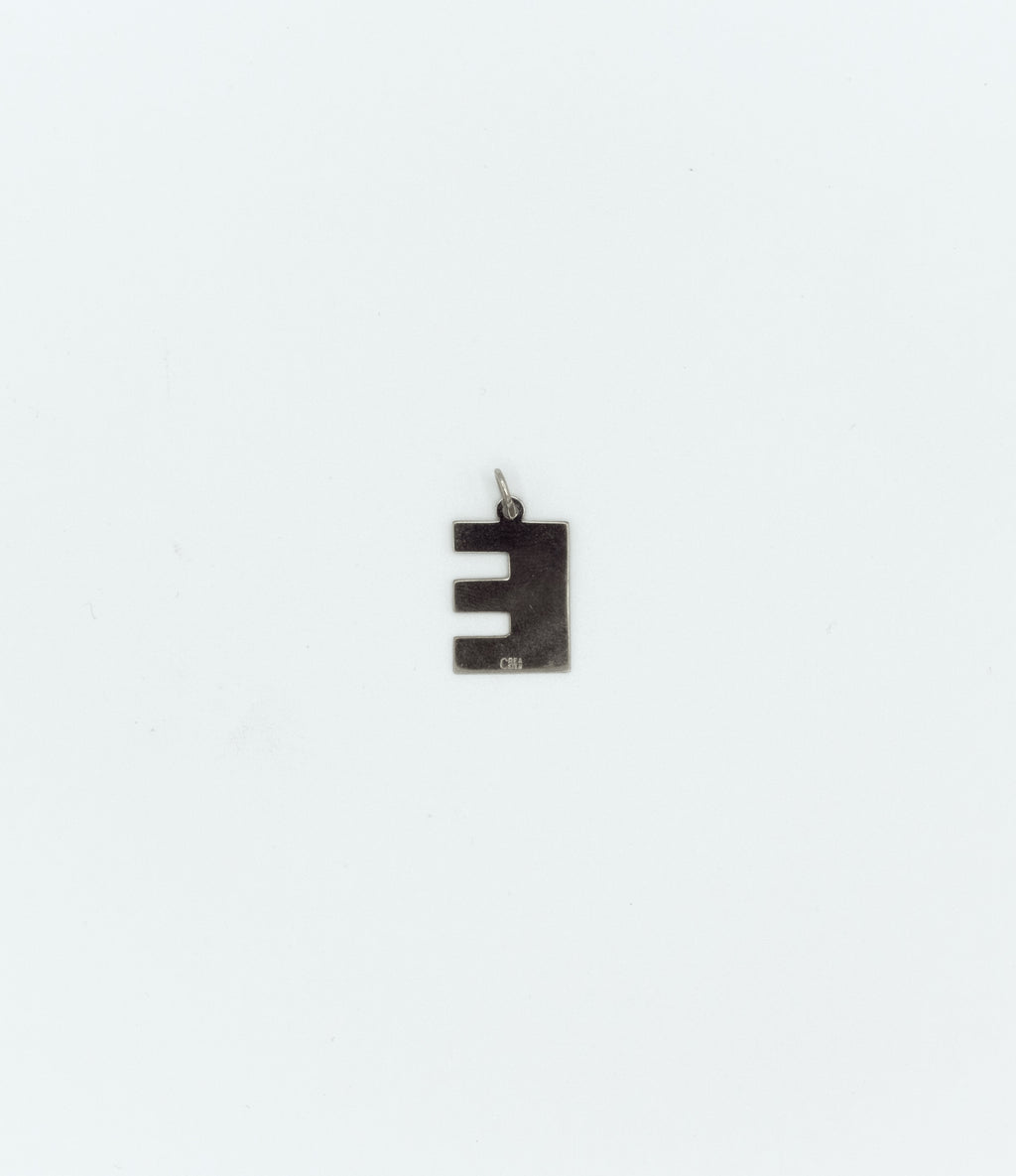 Textured letter ‘’E’’ pendant