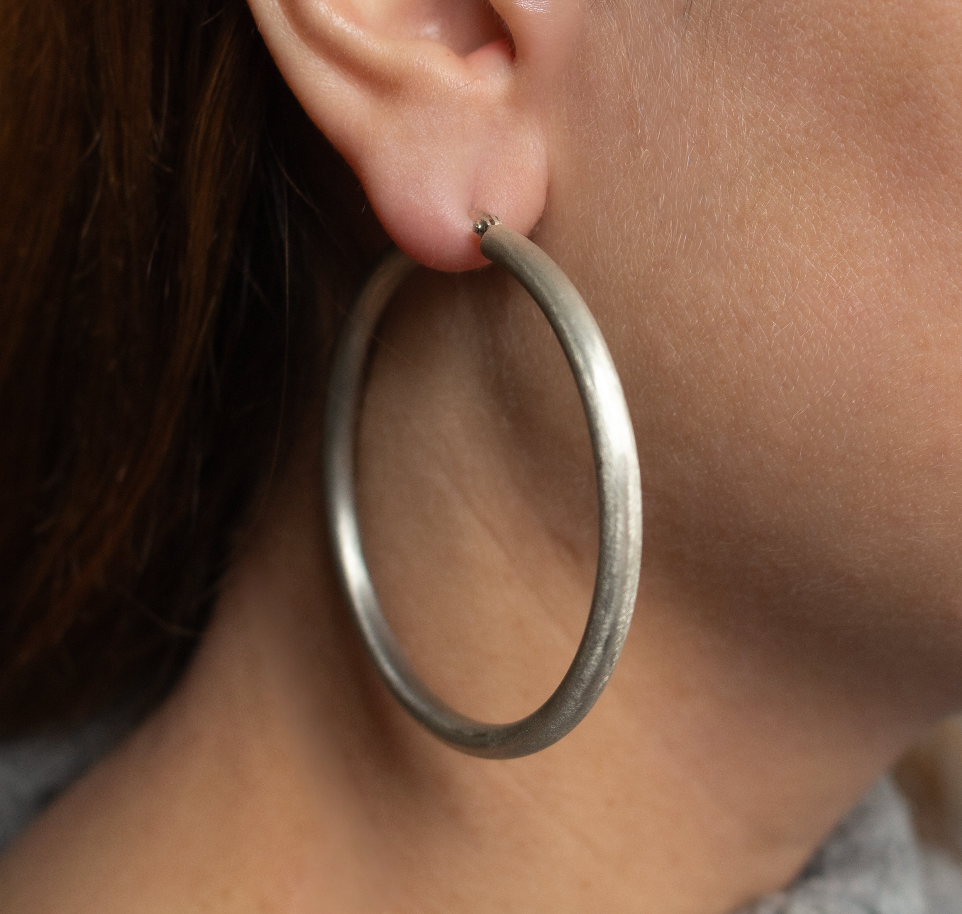 Thick hoop earrings